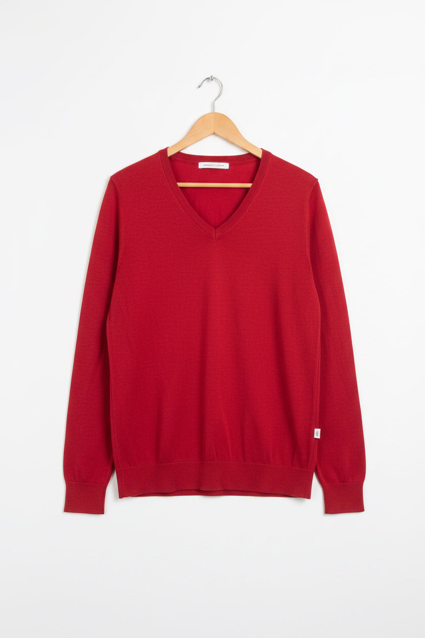 Red V-Neck Sweater