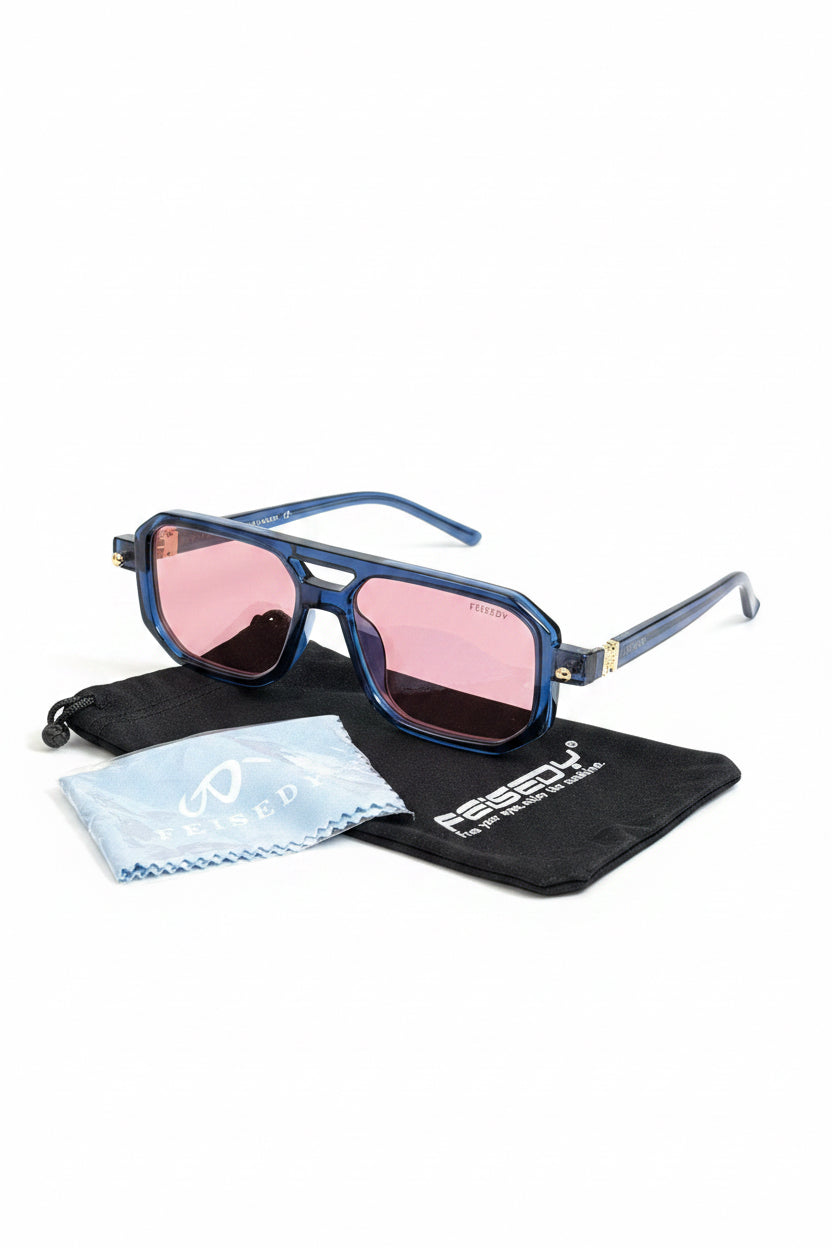 Feisedy Flat Aviator Sunglasses