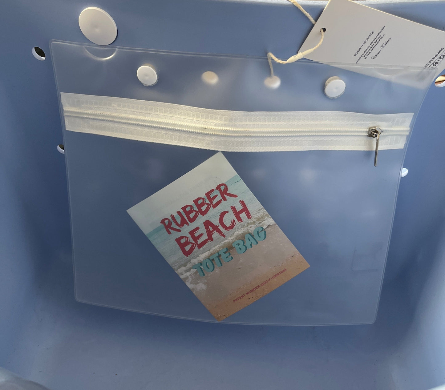 XL- Lake Blue Rubber Beach Tote Bag