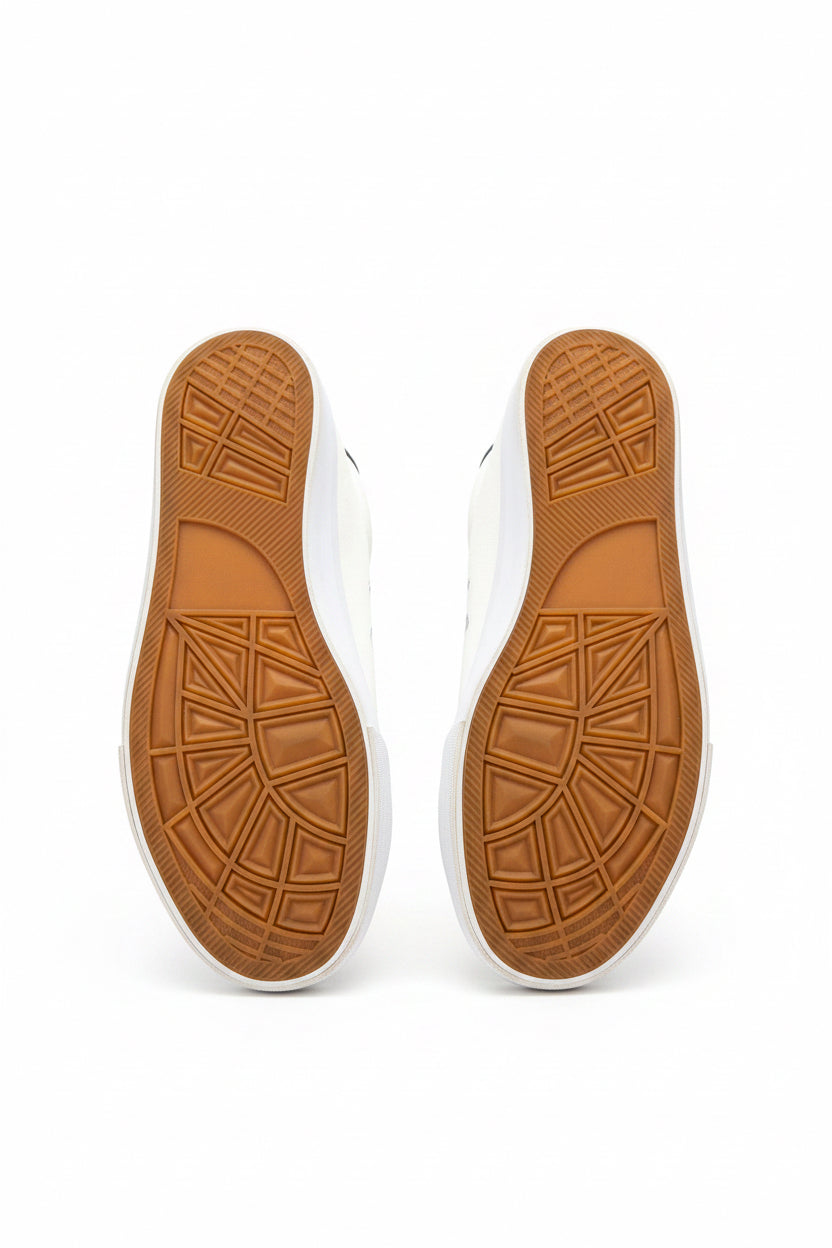 Fracora - Men's Leather Low Top White Tennis Shoes