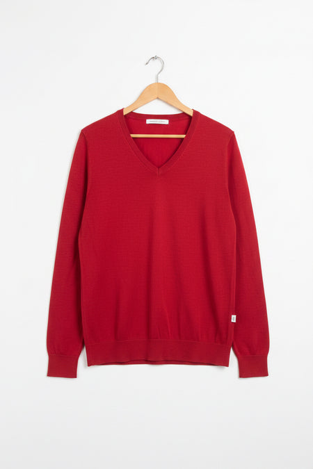 Red V-Neck Sweater