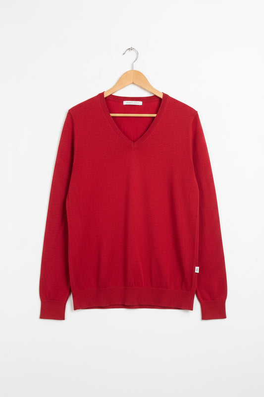 Red V-Neck Sweater