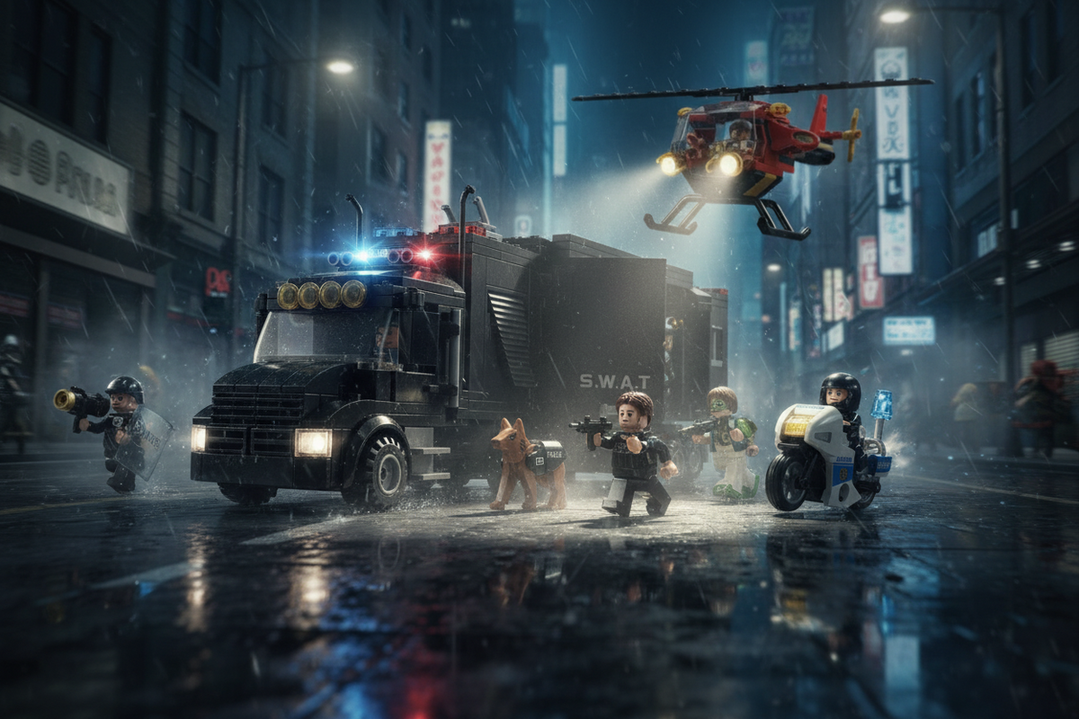 Police Command Truck Building Set