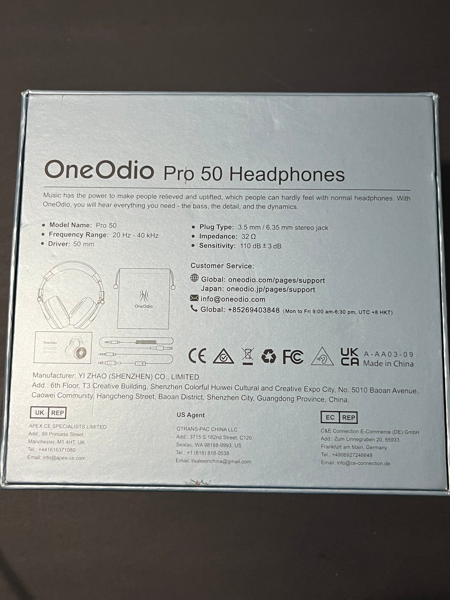 OneOdio STUDIO PRO 50 Professional Over-Ear DJ Monitor Headphones, 50mm Drivers