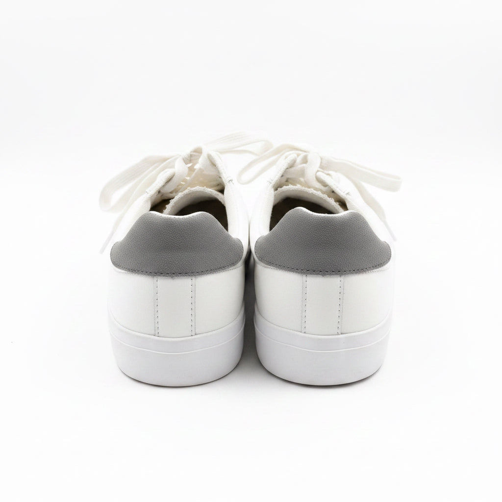 Fracora - Men's Leather Low Top White Tennis Shoes