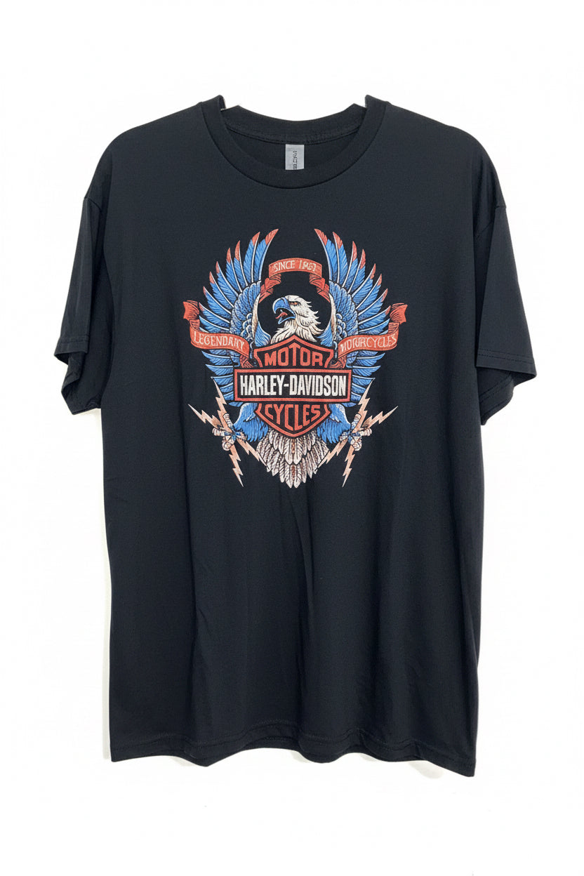Harley Davidson Cycles Eagle Black Tee