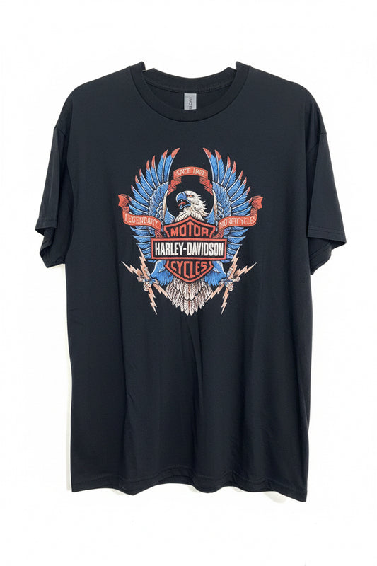 Harley Davidson Cycles Eagle Black Tee