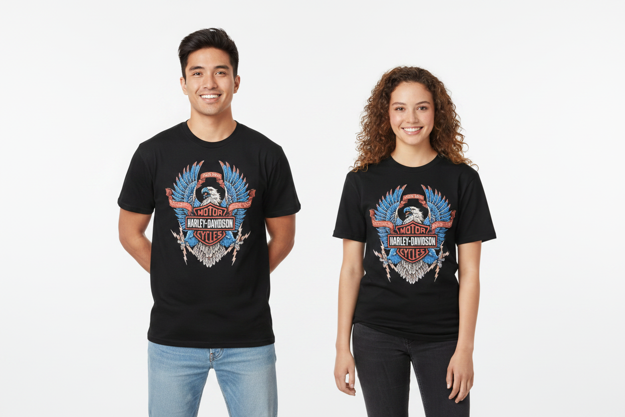 Harley Davidson Cycles Eagle Black Tee
