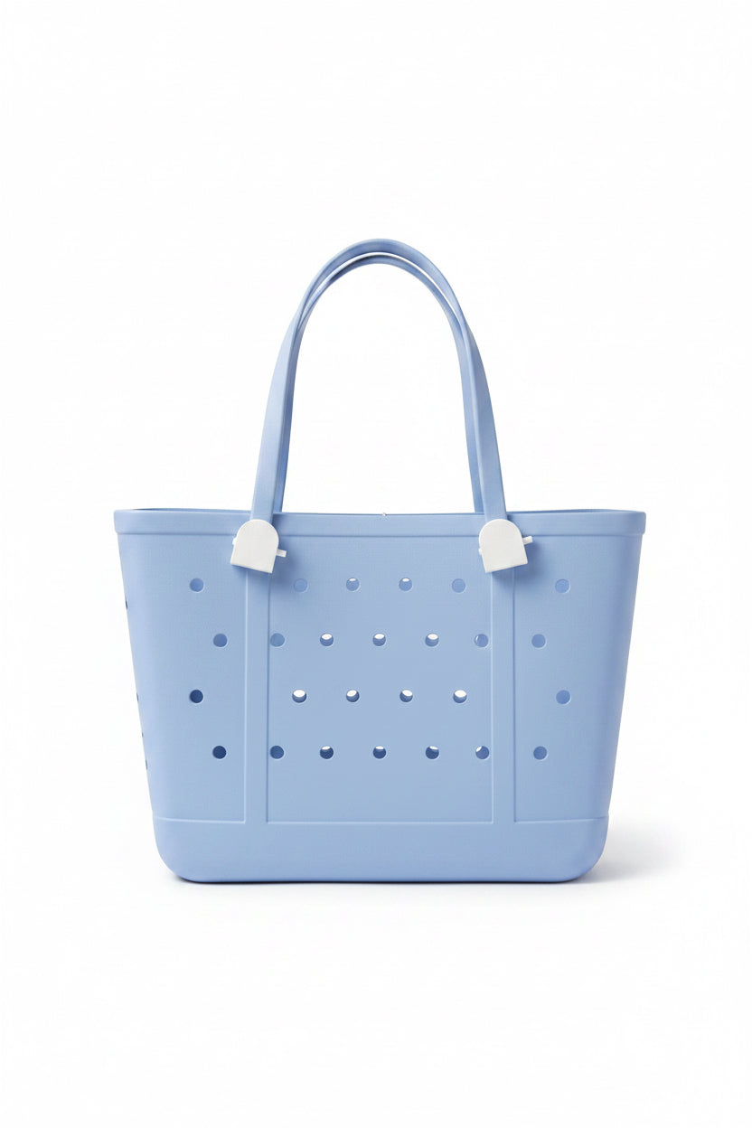 XL- Lake Blue Rubber Beach Tote Bag