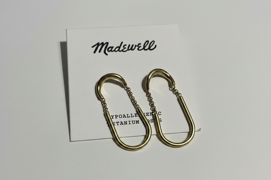 Madewell's Chain Loop Earrings Hypoallergenic Titanium Gold Tone