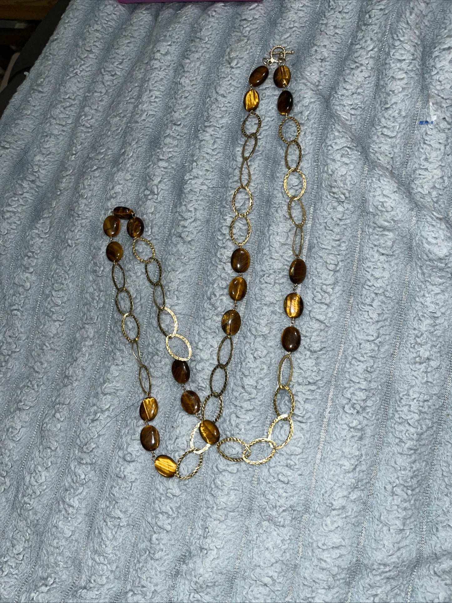 Stamped 925 Silver Tigers Eye Necklace