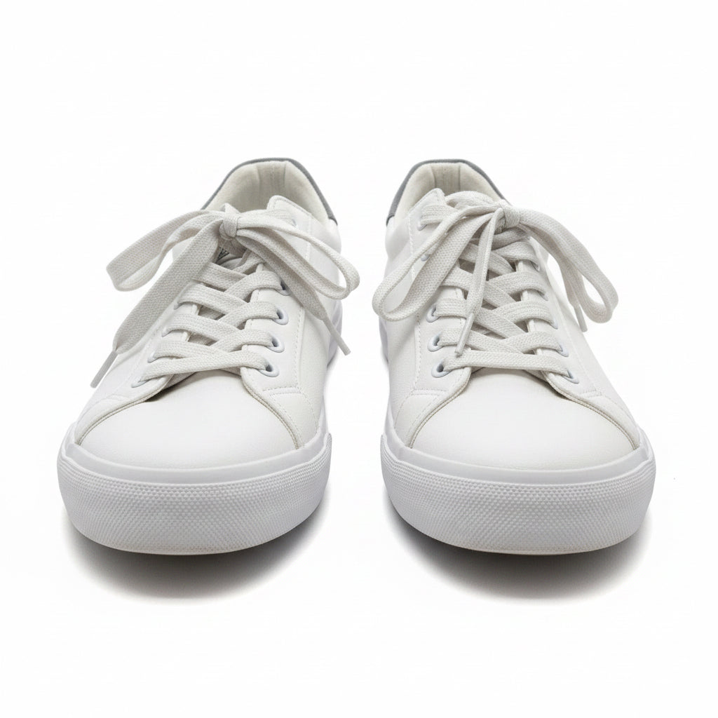 Fracora - Men's Leather Low Top White Tennis Shoes