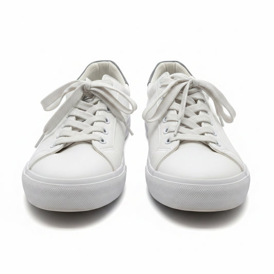 Fracora - Men's Leather Low Top White Tennis Shoes