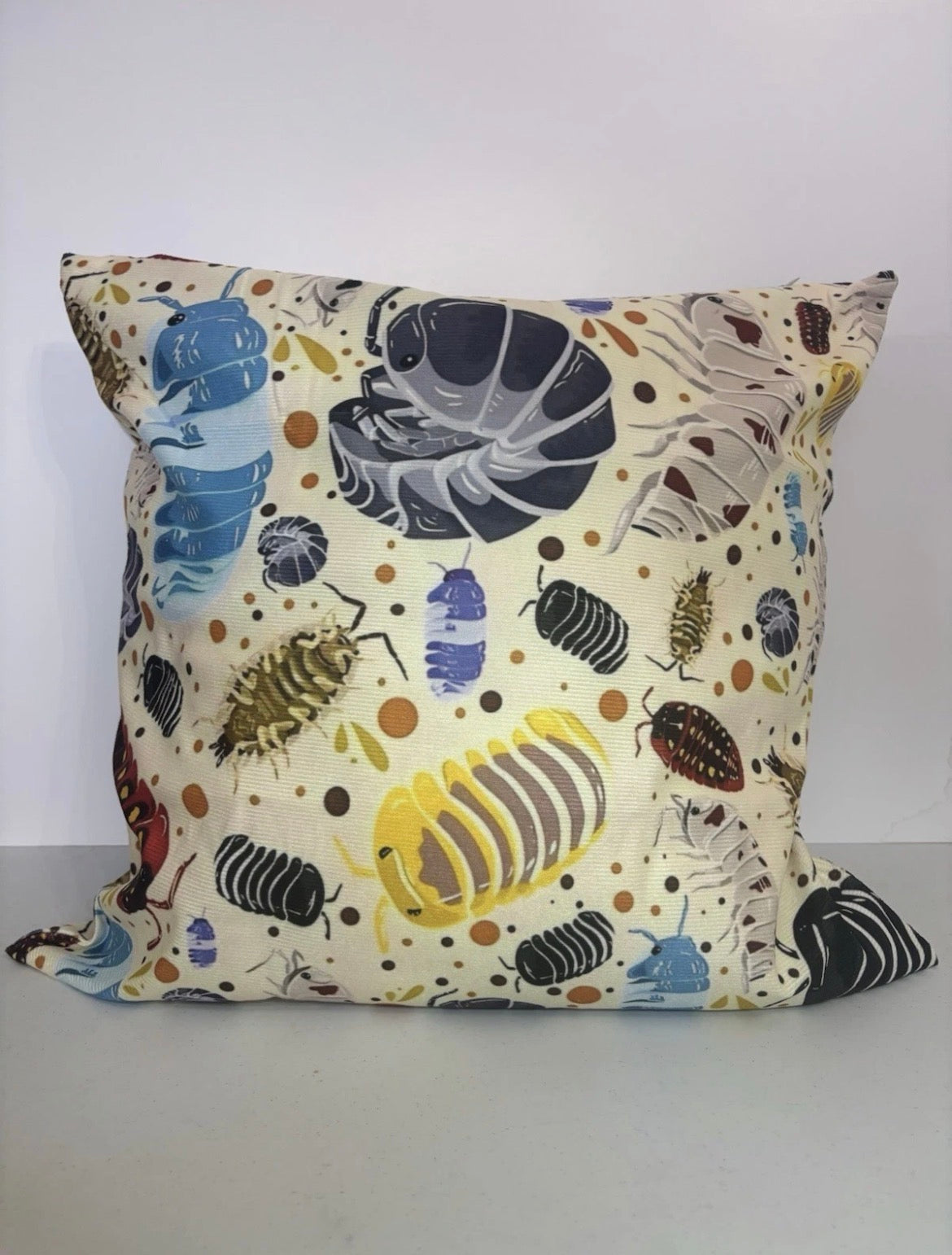 2x throw pillow cover 18x18 Roly Poly Isopod Bug Nature Garden Whimsy Home Decor