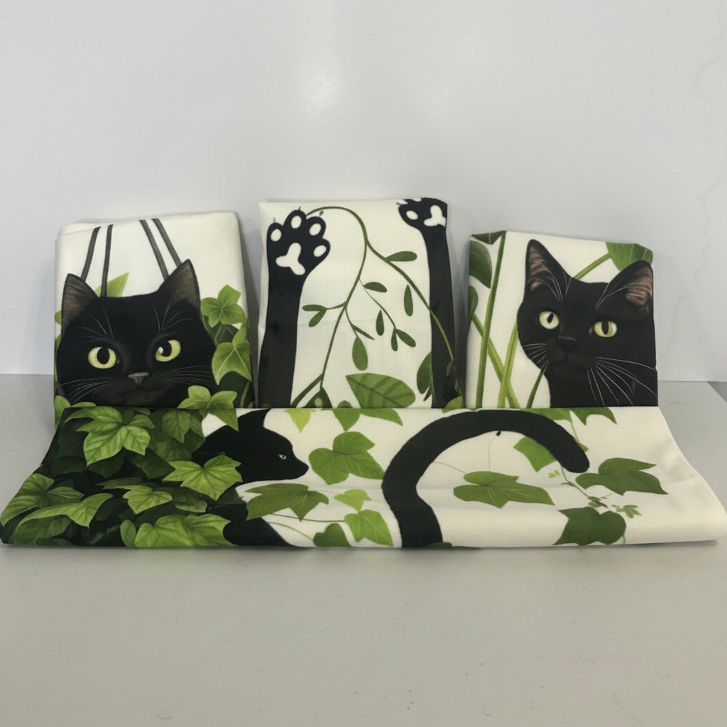4 throw pillow covers 18x18 Cat Kitty Plants Home Asthetics Decor Art Animals