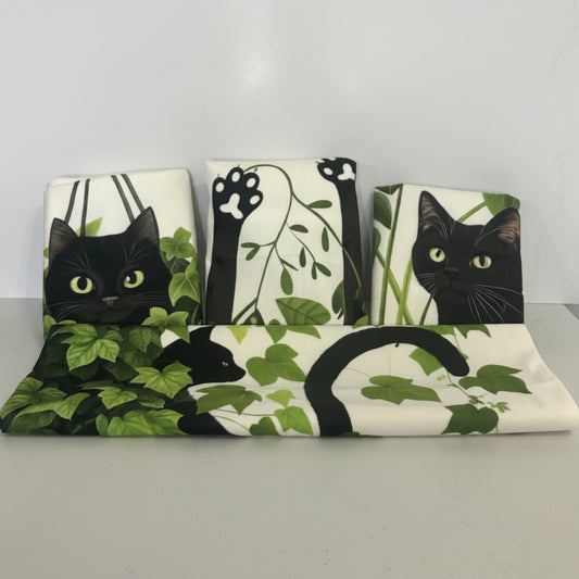 4 throw pillow covers 18x18 Cat Kitty Plants Home Asthetics Decor Art Animals