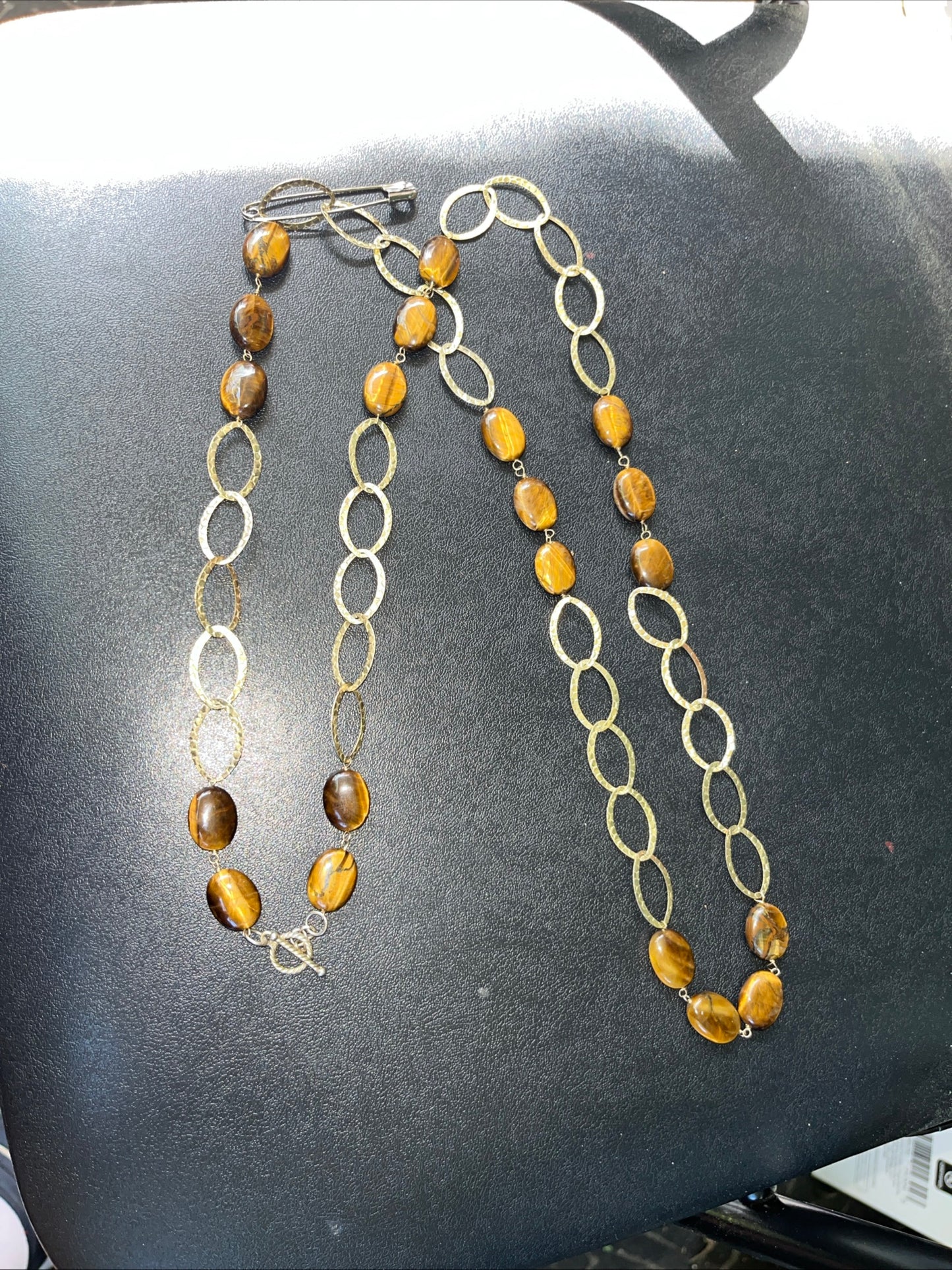 Stamped 925 Silver Tigers Eye Necklace