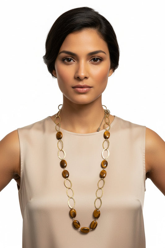Stamped 925 Silver Tigers Eye Necklace
