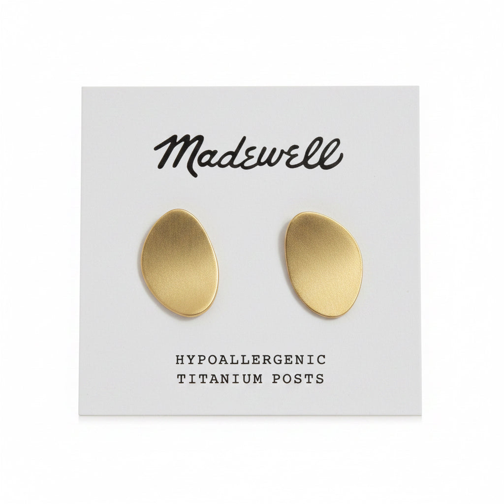 Madewell Gold Tone Hypoallergenic Jewelry Titanium post  Petal Wing Earrings