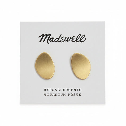 Madewell Gold Tone Hypoallergenic Jewelry Titanium post  Petal Wing Earrings