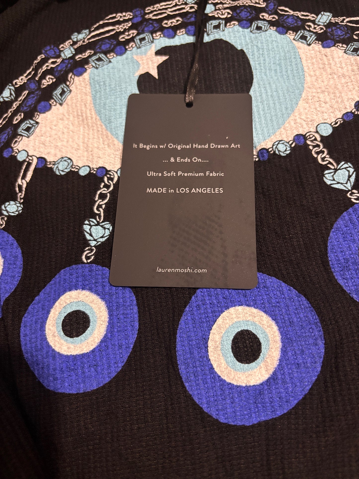 Lauren Moshi Evil Eye Black Long Sleeve Shirt