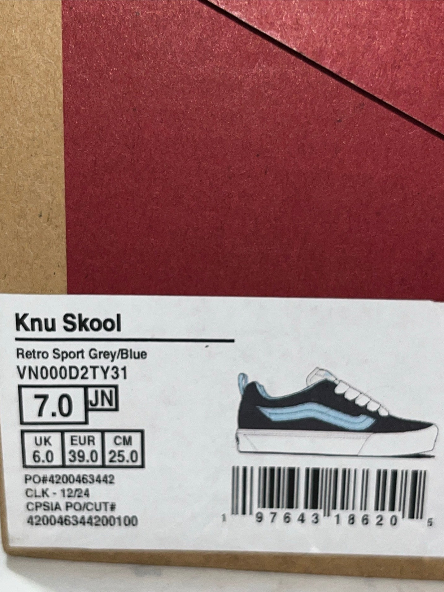 VANS Knu Skool Utility Mono Navy Blue Suede Skateboarder Shoes Size 7 JR. Grunge