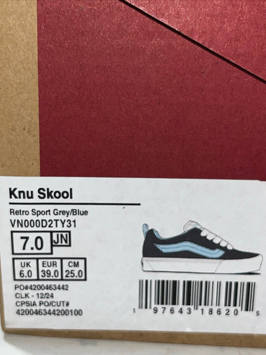 VANS Knu Skool Utility Mono Navy Blue Suede Skateboarder Shoes Size 7 JR. Grunge
