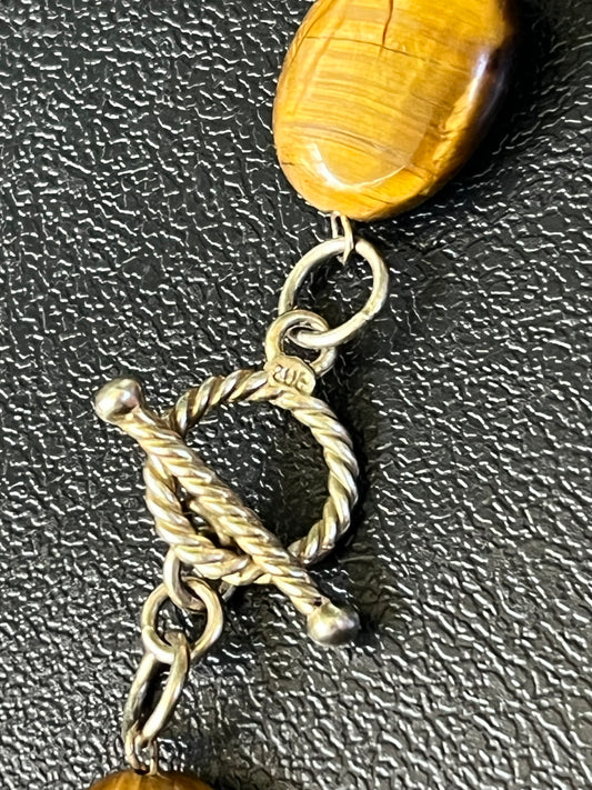 Stamped 925 Silver Tigers Eye Necklace