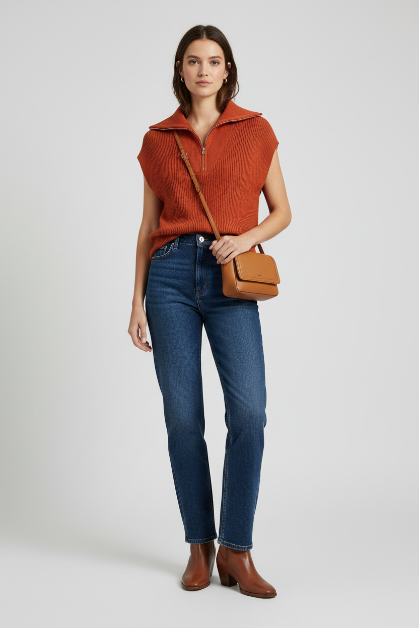Rustic Orange Knit Tank