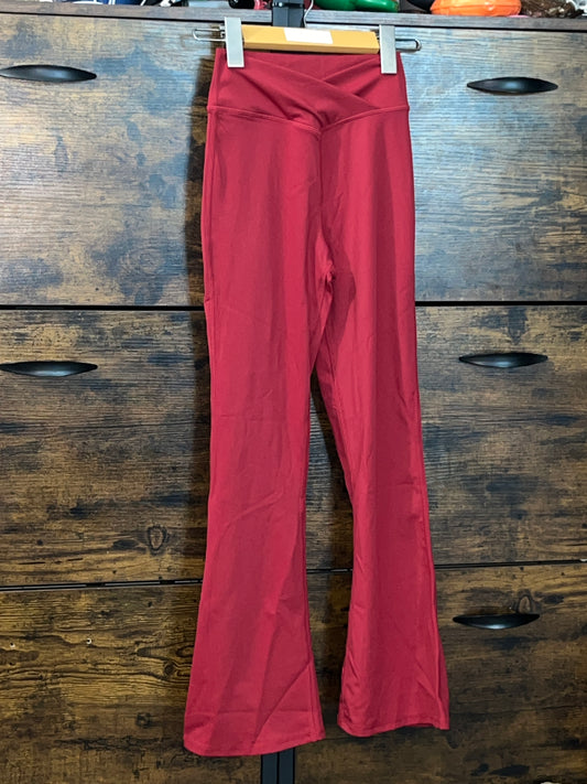 Girl's Athletic Leggings Cross Waist Flare Yoga Pants