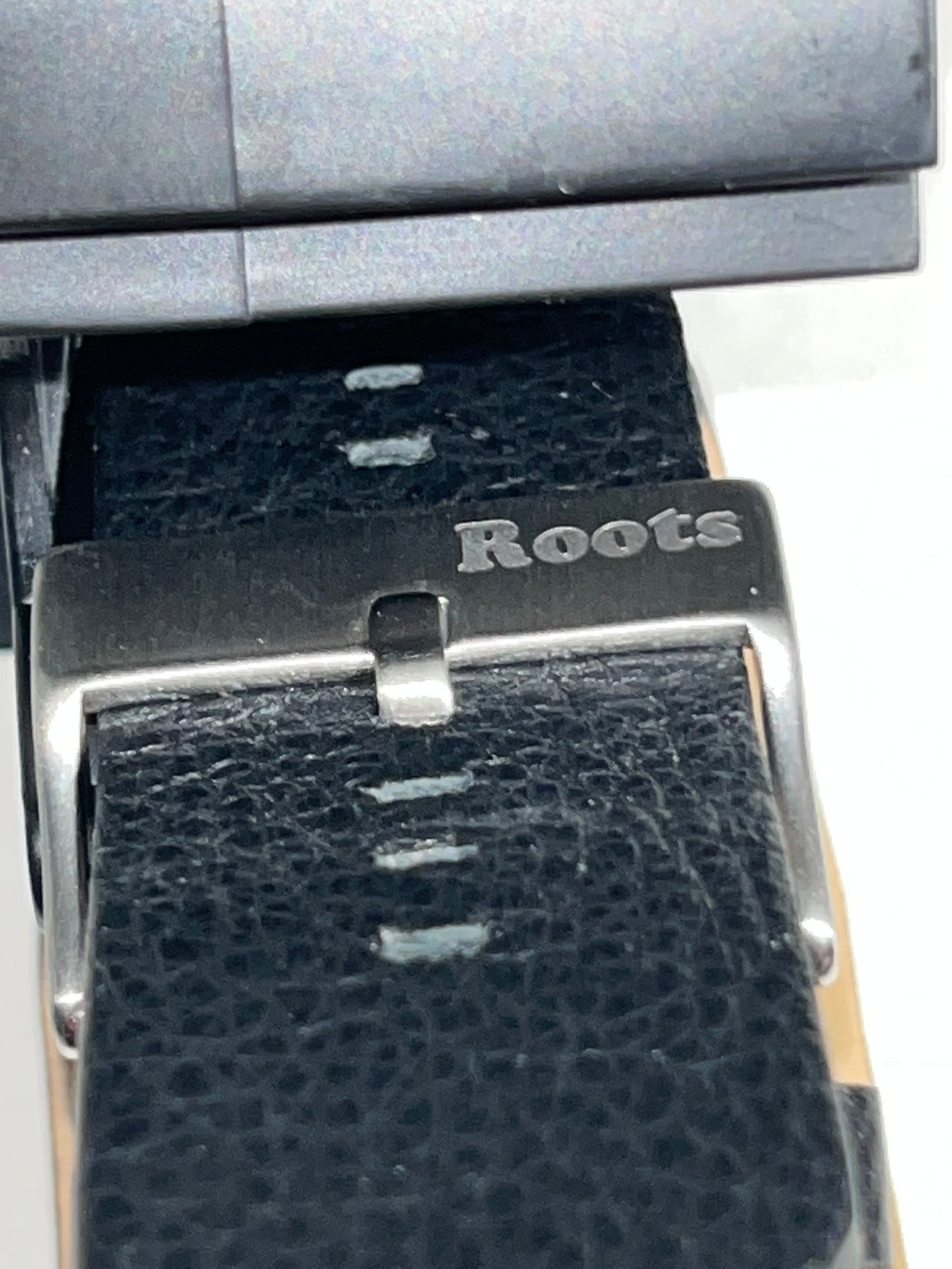Vintage Roots Canada Watch Simcoe Chunky Cuffed Leather Band Metallic Polished