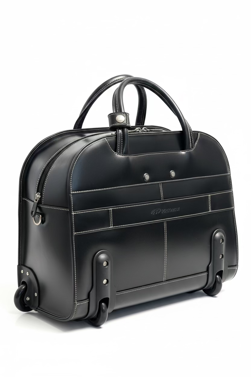 McKlein USA 15" Wheeled Laptop Briefcase Top Grain Cowhide Black Leather