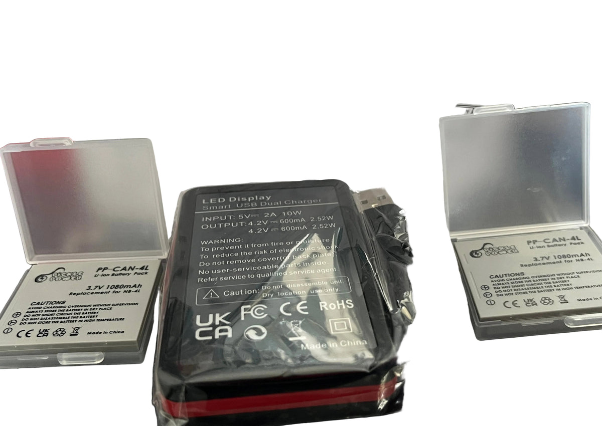 Canon Camera dual USB battery charger kit