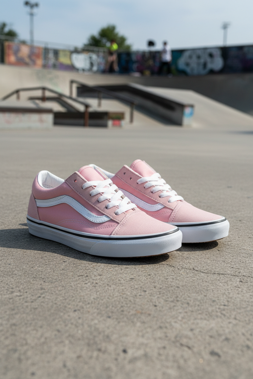 Vans Old Skool Powder Pink/ True White - Juniors, Kids sizes