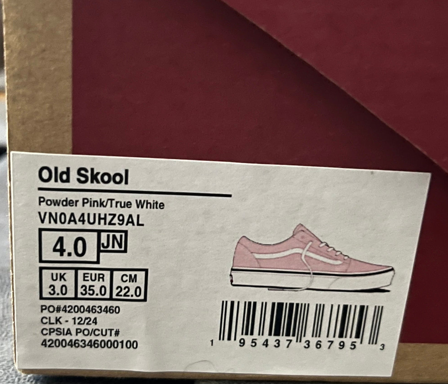 Vans Old Skool Powder Pink/ True White - Juniors, Kids sizes