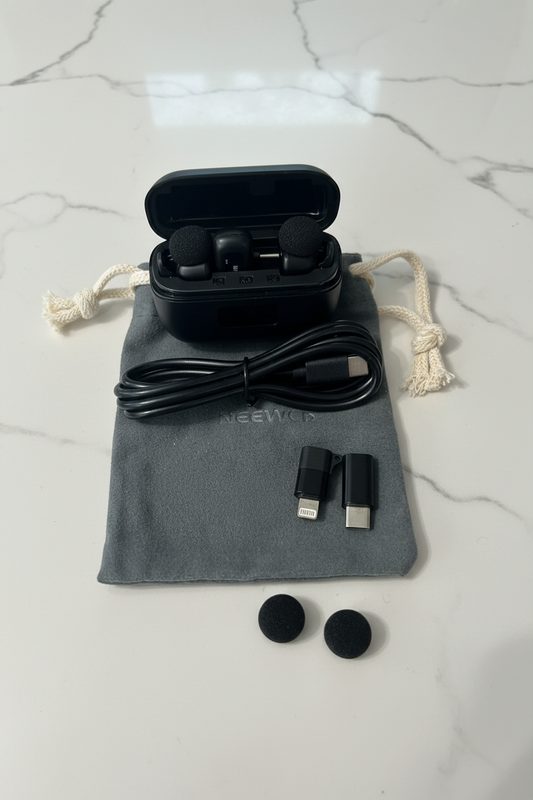 KM19 Mini Wireless Receivers (2) & Transmitter (1) for on the go recordings